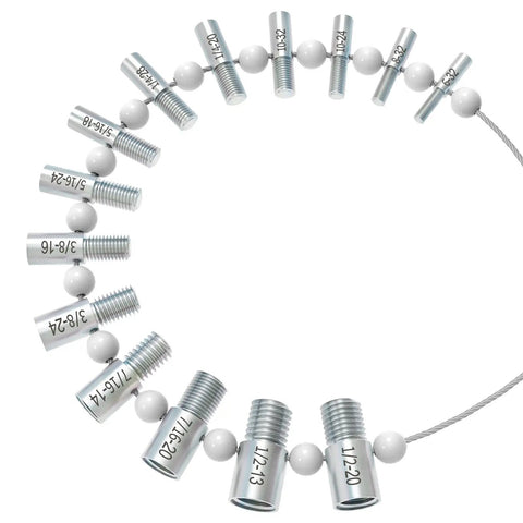 Pro Grade Nut And Bolt Thread Checker Set Inch And Metric, 26 Male And Female Gauges, Stainless Steel looped display