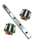 High Precision Linear Guide Rail Kit With 2 HGH20CA Rails Plus Four Smooth Slide Blocks For Rock Solid Smooth Motion And Zero Friction Glide In Your CNC Build Or DIY Project Today, rail and blocks
