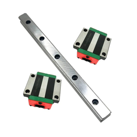 High Precision Linear Guide Rail Kit With 2 HGH20CA Rails Plus Four Smooth Slide Blocks For Rock Solid Smooth Motion And Zero Friction Glide In Your CNC Build Or DIY Project Today, rail and blocks