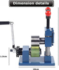 Heavy Duty Manual Ring Bending Press Machine dimensions, 24cm height, 18cm width, steel construction for jewelry crafting.