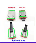 MGN12H and MGN12C Linear Guide Rail Blocks Made of Stainless Steel, designed for CNC builds with smooth motion.