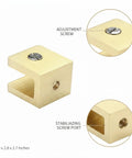 Solid Copper Glass Shelf Clip Surface Mount Bracket For Bathroom Tile Walls And Backsplash Holds Glass Panels 2.9 by 2.8 by 2.7 Inches