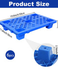 Six Pack Blue Plastic Pallets With Hollow Grid Surface For Ventilated Moisture Proof Storage Lightweight Built To Last