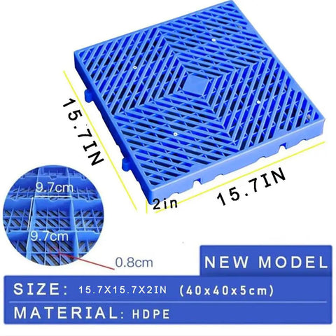 Plastic Pallet Storage Grid Pad Waterproof And Lightweight Nestable Floor Pallets HDPE Breathable Grids 15.7x15.7x2 Inches