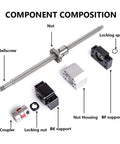Premium C5 Lead Screw Kit featuring Precision Machined SFA2010 Ball Nut, Durable Housing, Sturdy End Support, And Flexible RM2010 Coupler For Smooth 1000mm Linear Motion Performance On Your Project Setup, 1000mm ballscrew parts