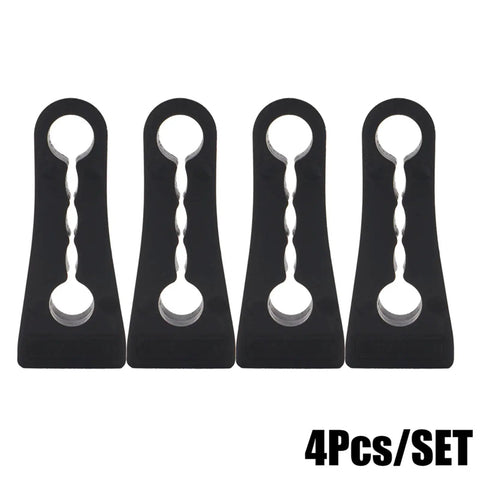 Universal Car Door Lock Dampers That Straight Up Kill The Rattle For Smooth Closings Boost Noise Damping Ease Hinge Strain Heavy Duty Auto Silent Install Kit, 4 piece black rubber mounts for vehicle door latches.