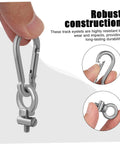 Four Piece Stainless Steel Awning Rail Stopper Eye Bolt Kit For Kayaks Motorhomes And Tents With Eyelet Bolts Heavy Duty Track Hardware And Easy Install No Fuss, stainless steel eye bolt close-up