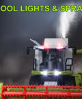Totally Realistic RC Farm Tractor Toy For Kids With 2 4G Remote displaying lights and sprayer feature at night