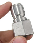 Close-up of Stainless Steel Female Quick Disconnect FPT One Half Inch Homebrewing Fitting Connector, durable 304 stainless steel