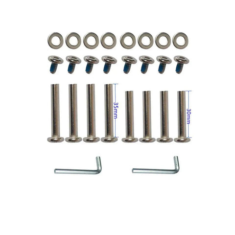 Inline Skate Replacement Wheel Axles Repair Kit With 6mm Shafts In 30mm And 36mm Lengths Includes 8 Screws 8 Washers 2 Hex Wrenches