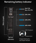 S23 Search Flashlight 4000 Lumen Long Throw Hella Bright With 5000mAh Rechargeable Battery IPX8 Waterproof with battery indicator