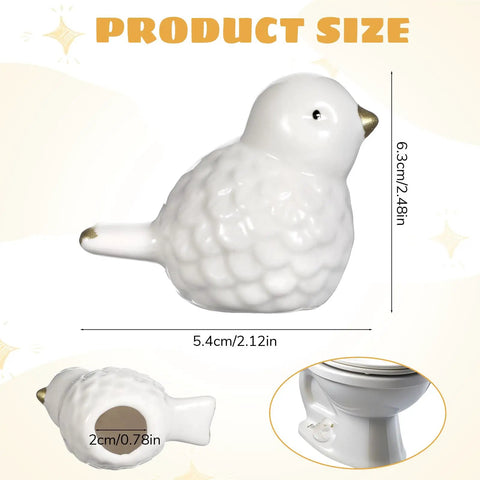 Duck Design Ceramic Toilet Bolt Covers 2 Pack Universal Fit Screw Caps, white ceramic duck shape, dimensions 6.3cm x 5.4cm.