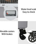 Kick The Heat With This Solid Portable Evaporative Air Cooler Packing A Big Water Tank Seven Speed Settings And Lightning Fast Chill For Living Rooms Or Backyard Hangouts Crafted From Lightweight Abs water level scale and movable casters