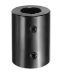 Rigid Shaft Coupling 1-1/8 Inch Bore, 2-1/8 Inch Outer Diameter, 3 Inch Length with Two Set Screws, Black Oxide 1045 Steel Coupler