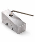 Front view of stainless steel adjustable angle V-block milling gauge with L-shaped hex wrench