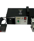 Heavy Duty Electric Terminal Crimping Machine With Seven Premium Steel Dies Fast Acting Multi Purpose Cable Tool Knockout Deal For Preinsulated Wiring And Quick Repairs, showing front view with control panel.