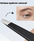 4-Piece Pro Tweezers Set For Brows, Facial Hair, Splinters And Ingrown Hairs With Precision Tips, Stainless Steel, easy eyebrow removal