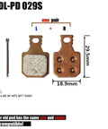 High Grade Four Pair Disc Brake Pads For Hydraulic And Mechanical Mountain Bikes Compatible With Shimano Mt5 Mt7 M5 Sh901 E Bikes And Scooters, showing dimensions and design.