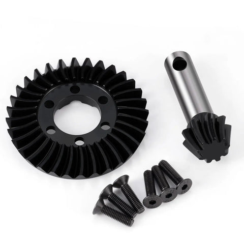 Beefy Steel Front Or Rear Spiral Cut Differential Ring And Pinion Gear Set 32T And 9T for Axial SCX6 RC Crawler with screws