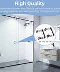 Genuine Grade Chrome Shower Door Handle Replacement Set For Sliding And Swinging Doors M 6158 Diecast Bathroom Hardware Pull displayed in modern bath.