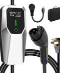 Portable 26ft EV Charger Cable With NEMA 14-50 And 5-15 Plugs, 7.68 kW 32A Adjustable Current Level One Half Electric Vehicle Charger for SAE J1772 Vehicles