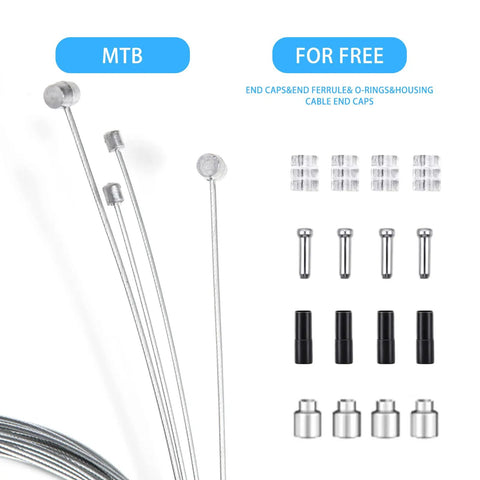 Universal 2M Bike Brake And Gear Shifter Cable Set For Mountain Bikes With End Caps Ferrules O Rings And Housing End Caps Pro Grade Easy Install For MTB No Fuss Install