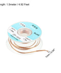 Desoldering Wick Braid For Electronics No Clean Solder Wick 0.04 Inch Wide 4.92 Feet Long on a spool with measurements visible