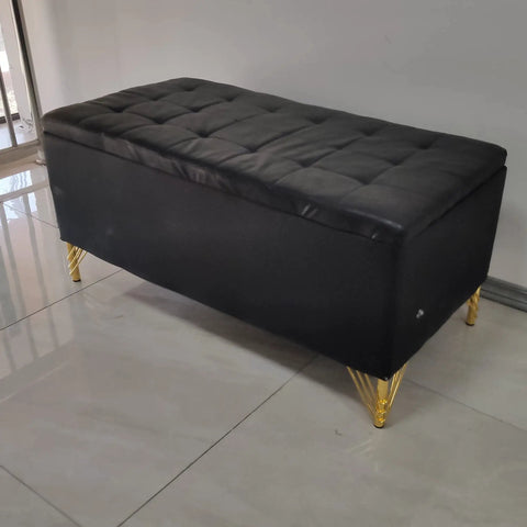 Black ottoman with 7 Inch Heavy Duty Metal Triangle Furniture Legs Set Of 4 In Luxury Gold Finish For Sofa Dresser Cabinet Cupboard