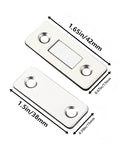 Ultra Thin Magnetic Cabinet Door Catch Kit 12 Pack 0.06 Inch Heavy Duty Steel Magnets No Drill Adhesive And Screws with dimensions
