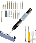 Rechargeable Broken Screw Extractor Kit Featuring Four Precision Grinding Heads For Stripped iPhone And Laptop Repair Tools Portable Electronics Fixing Collection showing tools, precision heads, USB cable.