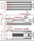 Beefy Manual Hand Wheel Linear Motion Stage With 100 200 300 400 500mm Stroke SFU1610 Ball Screw Sliding Table Module For CNC Machines Robotics And Automation Position Counter Included dimension drawing with hand wheel, screw holes, and travel labels
