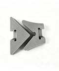 Rock Solid 90 Degree Corner Clamp Adapter For Quick Bar Conversion And Woodworking Right Angle Jig Locking Dead True Corners For Frame Cabinet Assembly With A Slick Shop Grade Setup, gray plastic material.