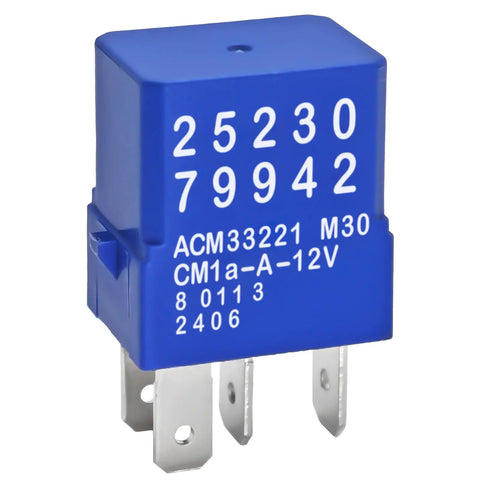 Aftermarket Blower Motor Relay For Infiniti G35 G37 M35 And Nissan Altima Sentra Maxima Quest in compact blue housing.
