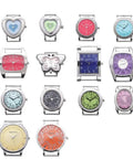 Assorted 10 Piece Mix Ribbon Bar Watch Faces For Jewelry Making With Battery Included And Stainless Steel Back DIY Kit