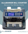 Beefy Heavy Duty Bill Counter Machine With UV And Magnetic Counterfeit Detection, 300 Bill Hopper, front view.