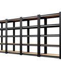Heavy Duty Garage Shelving Unit Four Pack With Boltless Adjustable Steel Racks 71 In H 28 In W 12 In D 1900 Lbs Total Capacity Black