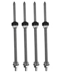 M10 Hanger Bolts Kit With EPDM Seal For A2 Stainless Locking Nut And Adapter For Solar Panel Roof Mounting System Silver 250mm Length 4 Pack