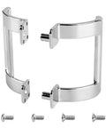 Genuine Grade Chrome Shower Door Handle Replacement Set For Sliding And Swinging Doors M 6158 Diecast hardware with screws.
