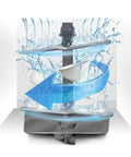 Super Compact Countertop Dishwasher No Stress Setup Smart Controls Triple Layer Filter with rotating spray action for clean plates.