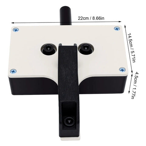 Asixxsix Electric Wire Puller For Narrow Conduit And Residential Wiring Projects, top view with dimensions, drill adapter base.