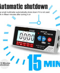 6000 Counts Digital Multimeter With Smart Desktop Design Auto Range Rechargeable Battery Ideal For PCB Circuit Testing And Electronics Diagnostics A Handy DIY Tool For Hobbyists And Pro Technicians displaying automatic shutdown feature