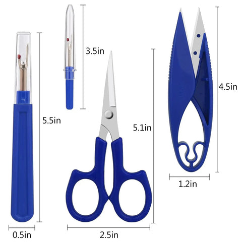 Seam Ripper And Thread Remover Kit For Quilting Leather Denim And Cross Stitch, Ergonomic Stitch Cutter Tools with Patch Remover