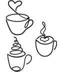 Three Piece Coffee Cup Wire Wall Art Set For Coffee Bar Decor Vintage Rustic Metal Signs For Kitchen Cafe Restaurant Shop And Home Office Durable Metal Wall Hanging Trio