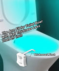 Toilet Light With Motion Sensor And 8 Colors LED Glow For Bathroom Night Light illuminating toilet bowl in blue