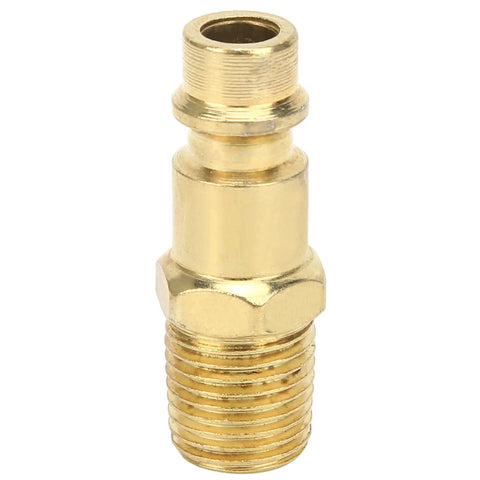 Brass air fitting connector for pneumatic tools, compatible with Kickass Pneumatic Die Grinder With 90 Degree Angle Head For Hella Smooth Metal And Wood Deburring Air Powered Rotary Tool For Fast Shop Work And Precision Shaping Jobs.