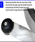 Real Steel Cable Drain Snake Auger For Tough Main Pipe And Sewage Blockages 20 Meter Long Thickened Build handle close-up.