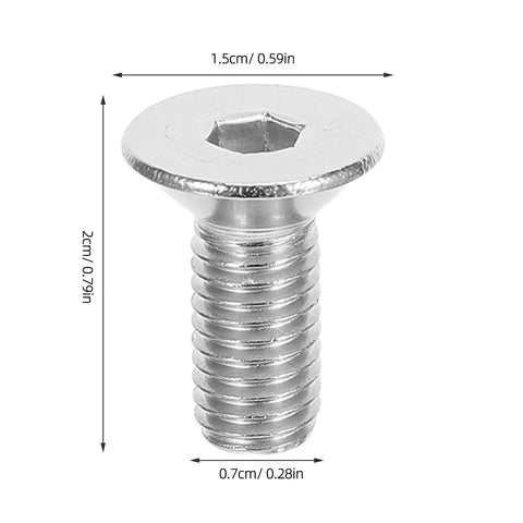 Flat Head Hex Socket Screws Full Thread M8x60mm Stainless Steel 10 Pack for Pro Furniture with dimensions shown