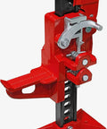 Ratcheting Off Road Utility Farm Jack 33 Inch For Lifting Pulling Clamping And Winching 3 Ton 6000 Lb, red with base and lever details