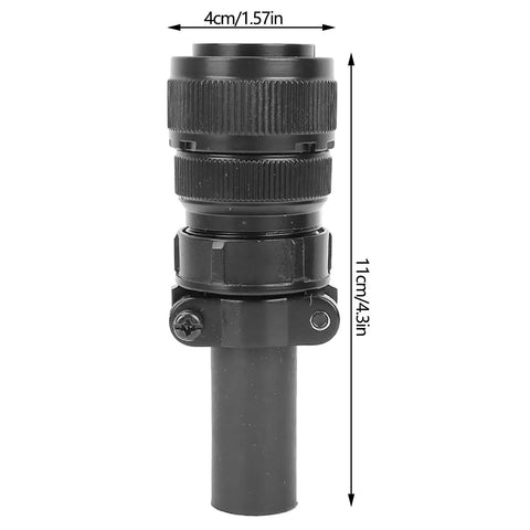 Side view of Beefy Stainless Steel 14 Pin Male Plug Wire Feeder Connector With Industrial Cord Mount For Heavy Duty Welding Machines Rugged Copper Terminal Power Accessory For Secure Connection In Harsh Environments.