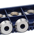 10 Pack 16mm Round Carbide Lathe Inserts For Wood Turning Tools Indexable Replacement Blades With M5x9mm Screws in blue holder.